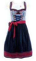 Spieth & Wensky Dirndl Party Knielang Blau-Pink-Navy mit Bluse Mietdauer 4 Tage**