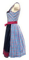 Spieth & Wensky Dirndl Party Knielang Blau-Pink-Navy mit Bluse Mietdauer 4 Tage**