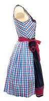 Spieth & Wensky Dirndl Party Knielang Blau-Pink-Navy mit Bluse Mietdauer 4 Tage**