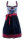Spieth & Wensky Dirndl Party Knielang Blau-Pink-Navy mit Bluse Mietdauer 4 Tage**