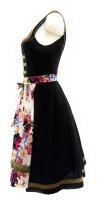 Spieth & Wensky Dirndl Taunus Knielang Rose-Schwarz-Aprikose mit Bluse Mietdauer 4 Tage**