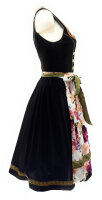 Spieth & Wensky Dirndl Taunus Knielang Rose-Schwarz-Aprikose mit Bluse Mietdauer 4 Tage**
