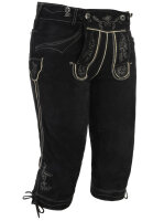 Kniebund Lederhose Valentin Schwarz mit Träger Modell 2025 Mietdauer 4 Tage**