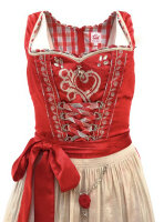 Spieth & Wensky Dirndl Tinette Knielang Rot-Beige mit...