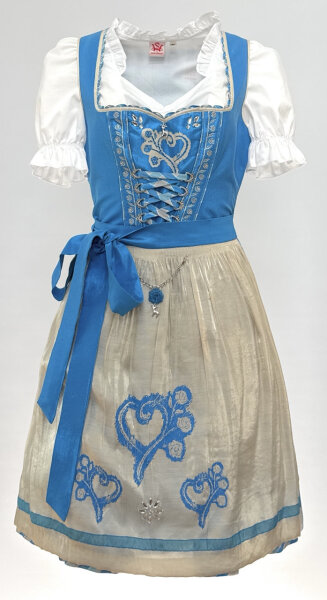Spieth & Wensky Dirndl Tinette Knielang Aqua-Beige mit Bluse Mietdauer 4 Tage**