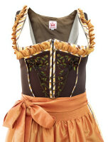 Spieth & Wensky Dirndl Tira Knielang Braun-Gelb mit...