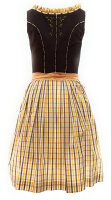 Spieth & Wensky Dirndl Tira Knielang Braun-Gelb mit Bluse Gr. 34 Mietdauer 4 Tage**
