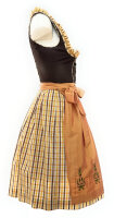 Spieth & Wensky Dirndl Tira Knielang Braun-Gelb mit Bluse Gr. 34 Mietdauer 4 Tage**