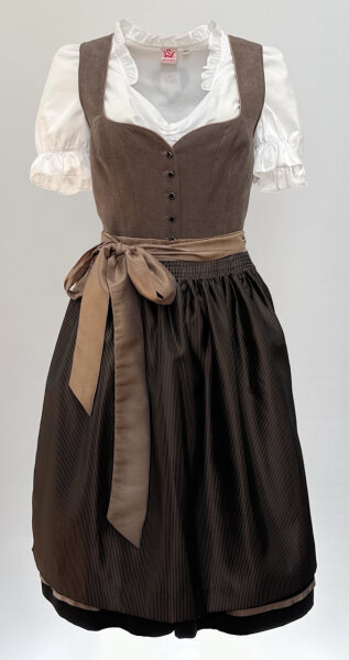 Spieth & Wensky Dirndl Waleska Knielang Braun mit Bluse Gr. 40 Mietdauer 4 Tage**