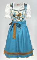 Spieth & Wensky Dirndl Tülau Knielang Aqua-Braun...