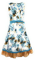 Spieth & Wensky Dirndl Tülau Knielang Aqua-Braun mit Bluse Mietdauer 4 Tage**