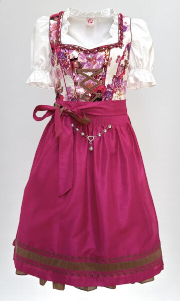 Spieth & Wensky Dirndl Tülau Knielang Beere-Kupfer mit Bluse Mietdauer 4 Tage**