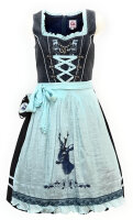 Spieth & Wensky Dirndl Twist Knielang Denim-Eis mit Bluse Gr. 42 Mietdauer 4 Tage**