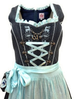 Spieth & Wensky Dirndl Twist Knielang Denim-Eis mit...