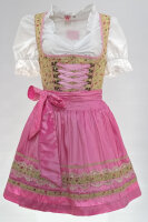 KRÜGER Dirndl Caramel Mini Beige-Linde-Rosa 40504...