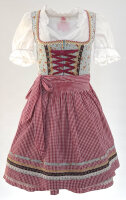 KRÜGER Dirndl Strawberry Mini Taubenblau-Rot 46735...