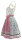 KRÜGER Dirndl Strawberry Mini Taubenblau-Rot 46735 mit Bluse Mietdauer 4 Tage**