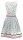 KRÜGER Dirndl Strawberry Mini Taubenblau-Rot 46735 mit Bluse Mietdauer 4 Tage**