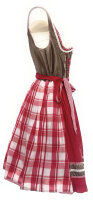 Spieth & Wensky Dirndl Angela Knielang Taupe-Rot mit Bluse Gr. 42 Mietdauer 4 Tage**
