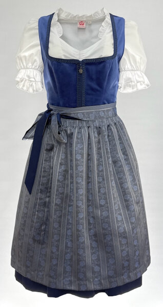 Spieth & Wensky Dirndl Diandra Knielang Blau mit Bluse Gr. 40 Mietdauer 4 Tage**