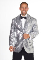 Paillettensakko Showmaster Silber | Mietdauer 4 Tage**