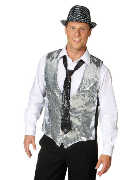 Paillettenweste Silber | Mietdauer 4 Tage**