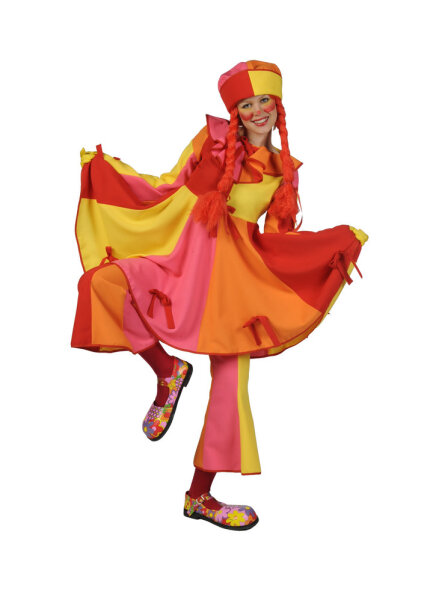 Clown Kostüm Dame Bunt | Mietdauer 4 Tage**