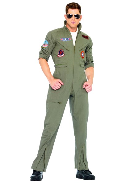 Top Gun Overall Lindgrün Kostüm | Mietdauer 4 Tage**