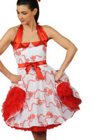 50s Kleid Weiß-Rot | 4-Tage-Miete **