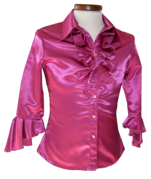 Rüschenbluse Fuchsia | 4-Tage-Miete **