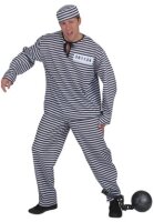 Sträfling Schwarz-Weiß Kostüm |...