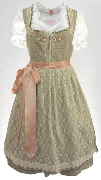 Miete Dirndl Wiesnzauber mit Bluse | Lindgrün-Creme Knielang | Festpreis 4-Tage | KRÜGER 48446