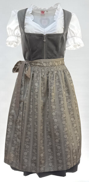 Miete Dirndl Diandra mit Bluse | Taupe Knielang | Festpreis 4-Tage | Spieth & Wensky