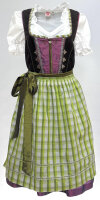 Miete Dirndl Ribera mit Bluse | Schwarz-Apfel-Aubergine...