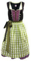 Miete Dirndl Ribera mit Bluse | Schwarz-Apfel-Aubergine Lang | Festpreis 4-Tage | Spieth & Wensky