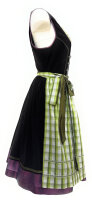 Miete Dirndl Ribera mit Bluse | Schwarz-Apfel-Aubergine Lang | Festpreis 4-Tage | Spieth & Wensky