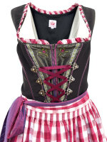 Miete Dirndl Ribera mit Bluse | Schwarz-Beere-Khaki...