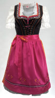 Miete Dirndl Romy mit Bluse | Schwarz-Fuchsia-Orange...