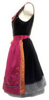 Miete Dirndl Romy mit Bluse | Schwarz-Fuchsia-Orange Knielang | Festpreis 4-Tage | Spieth & Wensky