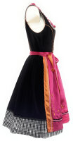 Miete Dirndl Romy mit Bluse | Schwarz-Fuchsia-Orange Knielang | Festpreis 4-Tage | Spieth & Wensky