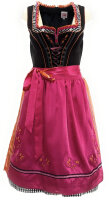 Miete Dirndl Romy mit Bluse | Schwarz-Fuchsia-Orange Lang | Festpreis 4-Tage | Spieth & Wensky