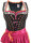 Miete Dirndl Romy mit Bluse | Schwarz-Fuchsia-Orange Lang | Festpreis 4-Tage | Spieth & Wensky