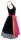 Miete Dirndl Romy mit Bluse | Schwarz-Fuchsia-Orange Lang | Festpreis 4-Tage | Spieth & Wensky