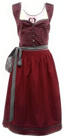 Miete Dirndl Wiga mit Bluse | Dunkelrot-Grau Lang | Festpreis 4-Tage | Spieth & Wensky